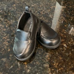 Black Handsome little man loafers dress shoes